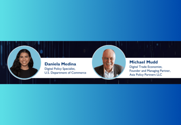 These are Daniela Medina and Micheal Mudd, the guest speakers at the USAID conference on AI governance.