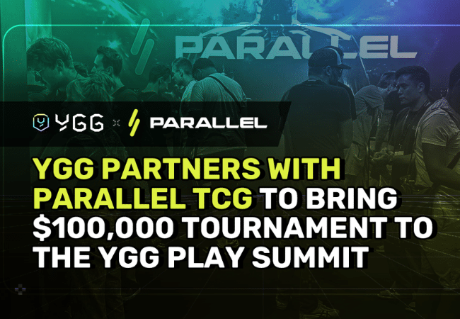 This is the poster for the upcoming Parallel TCG tournament at the YGG Play Summit.