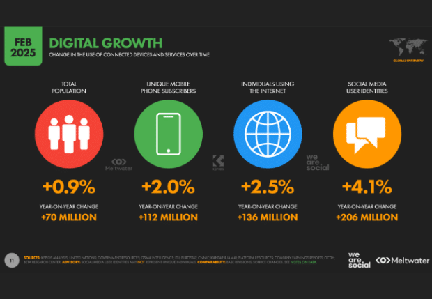 This is a slide from the Digital 2025 report.