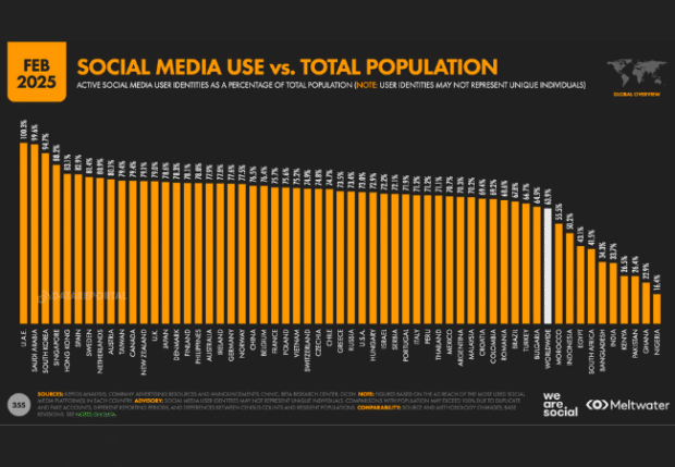 This is a slide from the Digital 2025 report.