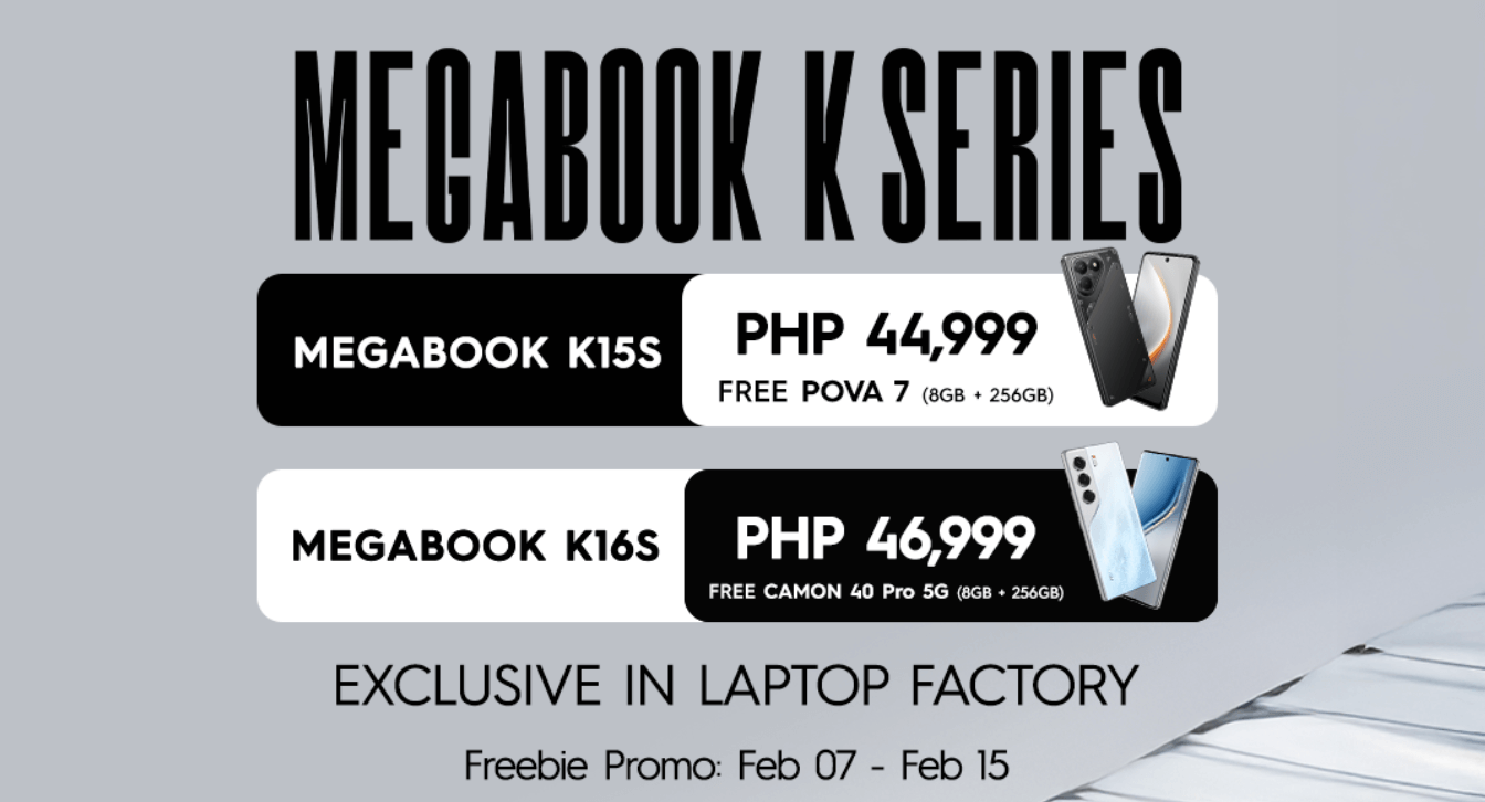 TECNO partners exclusively with laptop factory to launch MEGABOOK K Series dual models in the Philippines