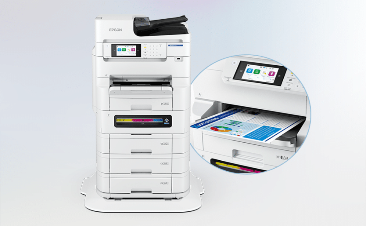 Beyond unit economics, the Epson WorkForce EM-C8100 functions as a heavy-duty 4-in-1 multifunction partner designed to handle the daily demands of fast-paced workgroups: ● Ultra-High Yield Consumables: Print thousands of pages before requiring ink replacements, significantly lowering maintenance interventions and administrative hassle.